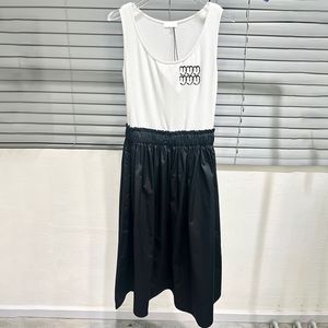 Luxury Women Vest Dress Contrast Color Letters Sleeveless Summer Dress Vintage Fashion Street Style Tank Dresses