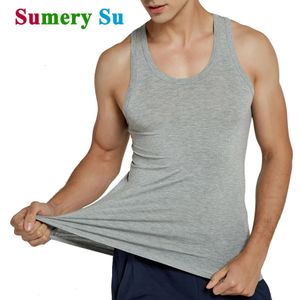 Tank Tops Erkekler Sports Modal Tam Streç Yarışı Koşu Yelek Fitness Serin Yaz Top Gym Slim Sıraslı Sıradan Erkek 3 Renk 240424