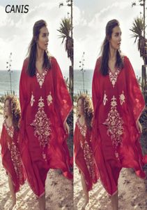 Sumemr Mãe Filha Boho Kaftan Dress Women Women Beach Up Caftan Maxi vestido sarongue 9688775