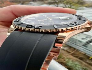 Luxus 40 mm Armbanduhren 18K Everose Gold Black Ceramic Watch 116655 Männer Automatische Armbanduhr Fashion Men039s Diver Watch7120658