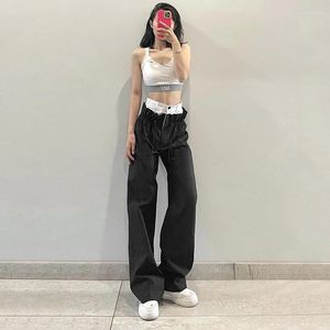 Women's Pants Contrasting Loose Fitting Two Piece Straight Leg Casual