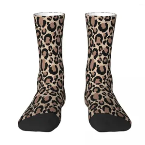 Мужские носки Tan Leopard Print Nop Men Men Women Polyester Chontockings Настраиваемые хип -хоп