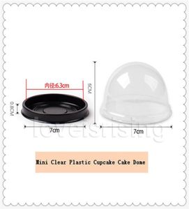 New Arrivals50pcs25sets Mini Size Plastic Muffin Boxes Cupcake Cake Dome Cupcake Boxes Container Wedding Favor Boxes Supplies6848385