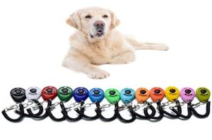 14 Colors Pet Bark Clicker Deterrents Trainer Pet Dog Puppy Training Adjustable Sound Wrist Key Chain Universal Dog Training Click9664190