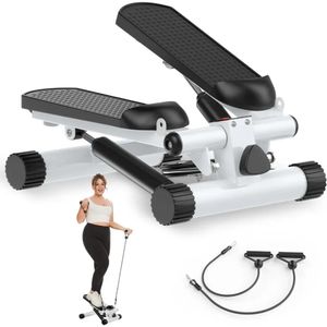 Mini Stair Steppers for Exercise at Home with Resistance Bands Under Desk Stepper Machine 300LB Capacity 240416
