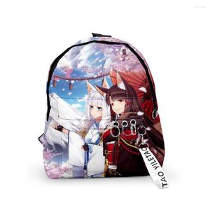 Ryggsäck harajuku rolig azur lane anteckningsbok ryggsäckar pojkar/flickor skolväskor 3d tryck nyckelchains oxford vattentät söt liten liten