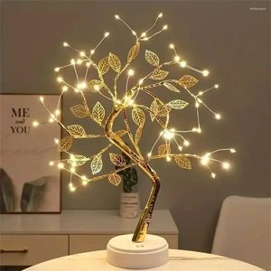 Table Lamps Tree LED Light USB Lamp Adjustable Touch Switch DIY Artificial Xmas Fairy Night For Home Christmas Decoration