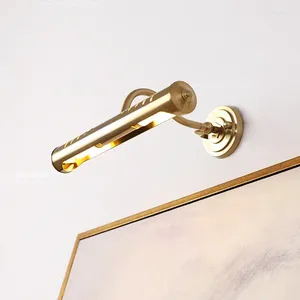 Lâmpada de parede Brass de latão moderno minimalista de cabeceira japonesa Retro Banheiro Espelho do farol Decorativa Decorativa