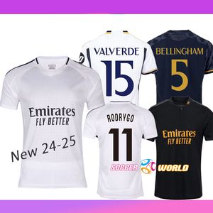 NOWOŚĆ 23 24 25 Realu Madryt Bellingham Vini Jr Jersey Camisetas Kid Kit 2024 Home Football Shirt Modric Rodrygo Courtois Valverde White Mundlid