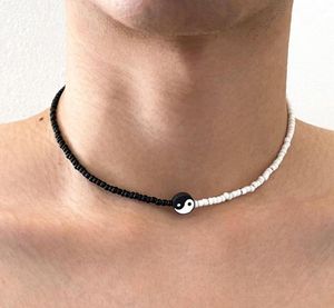 Chokers Aprilwell One Punk Punk Tai Chi Peads Naszyjnik dla mężczyzn Splating Kolor Kpop Streetwear Mash