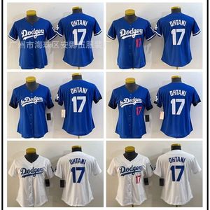 قمصان البيسبول للركض ملابس 2024 Dodgers Women's Jersey Size 17 Ohtani Presidered Japan Team Otani Shohei Edition