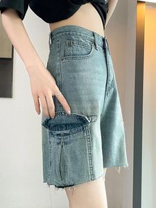 Frauenhose Retro weit Bein Baggy lässige Denim Shorts Harajuku Ästhetik hohe Taille losen 2024 Sommer Mode Punk