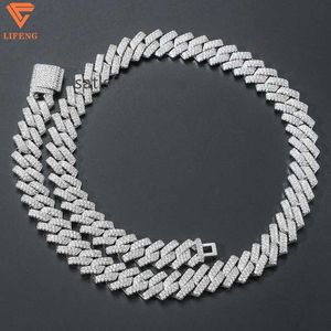 Anpassad Iced Out Cuban Armband VVS Moissanite 925 Sterling Sliver Cuban Link Chain for Man Necklace