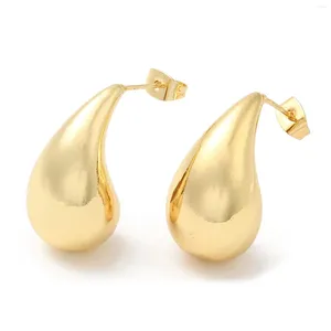 Studörhängen 5 par 18k guldpläterad twist teardrop mässing bly gratis kadmium för kvinnor örhängen smycken gåvor 26,5x14mm