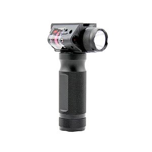 Tactical Flashlight Quick Detachable Vertical Grip White LED Gun Light with Integrated Red Laser Hunting Rifle Foregrip 258O