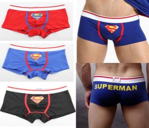 Modemärke Men039S COMOLL Underkläder Super Man Cartoon Boxers Bekväma manliga boxershorts underbyxor Superman trosor Male 1112403