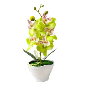 Dekorativa blommor konstgjorda bonsai femhövda phalaenopsis potten växt hemmakontor blommor gren vaser bröllop rum dekor