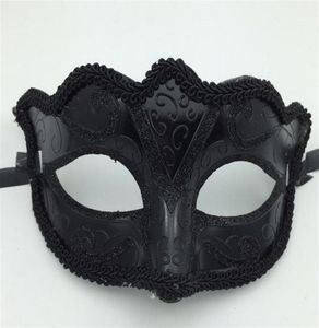 Maschesi di venezia nera mascherata Maschera festa di Natale Gift Mardi Gras Man Costume Sexy Lace Fringed Gilter Woman Dance Mask G563274Y7525768
