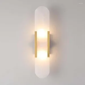 Wall Lamp Modern Minimalist Oval Marble Study Bedroom Led Indoor Lighting For Home Living Room Decoration