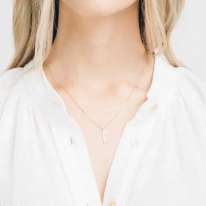 Pendant Necklaces Dainty stainless steel womens necklaces gold-plated bar pendants exquisite chains necklaces gifts jewelry trends in 2024 Q240430
