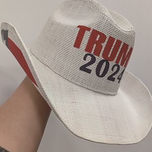 Trump Cowboy Hats Outdoor Party Sunhat Mountaineering Retro Cowboy Hat US President 2024 Campaign Caps