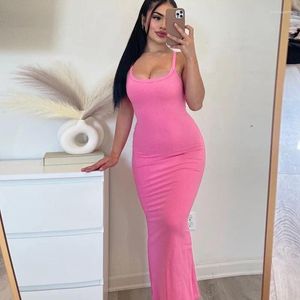 Swimsuit For Women Summer Suit Swim Cover Up Beach Wear 2024 Sexy Backless Slim Solid Color Halter Dress Spandex Pareo