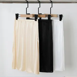 Skirts Women Solid Color Petticoat Breathable Half Slip Skin-friendly Bottom Under Dress Light Smooth Plain Soft Summer Skirt