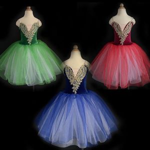 Малыш романтическое балетное платье для детьми длинные балерины танцы одежды девочки для тупе платье джаз детская танцевальная одежда костюмы 240426