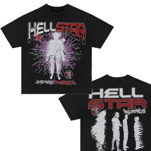Hellsta Mens T-Shirts Pamuk T-Shirt Moda Siyah Gömlek Giyim Karikatür Grafik Punk Rock Üstleri Yaz High Street Street Giyim 7823 1B7W