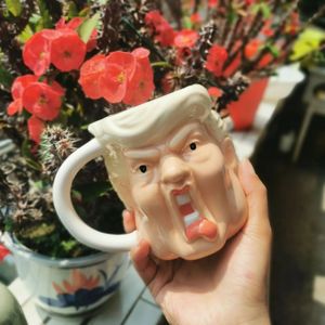 Trump 3D Ceramic Coffee Cup 301-400ml Tea Mug Weird Water Cup Funny Milk Cups Home Decor Funky Beverage Cup Drinkware