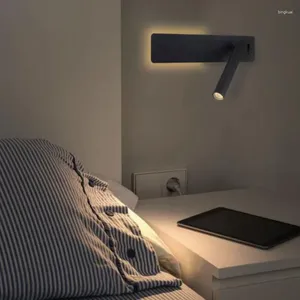 ベッドルームのベッドサイドエルナイトブックスコンセ調整可能な回転のための壁ランプリーディングライトブラックホワイトスポットライト