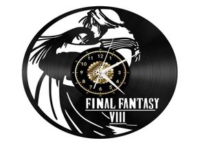 Final Fantasy Black Record Wall Clock Creativity Decor Home Art Famade Personality Gift (dimensione: 12 pollici, colore: nero) 8213026