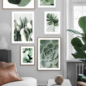 APERS TULIP CACTUS tequila monstera foglie di pianta arte murale arte tela dipinto di poster nordici immagini decorative soggiorno j240510