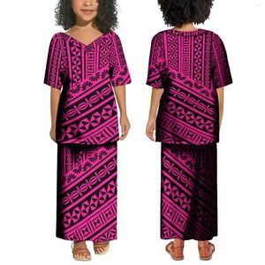 Vestidos casuais tatuagem polinésia impressa no verão de manga curta solta pulgasi de alta qualidade vestido confortável tribal estilo étnico garotas personalizadas