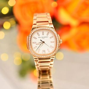Нарученные часы Luminous Diamond 2024 Женские часы Японского Кварца Календарь Календарь Роскош Элегантный Элегантный стиль в качестве подарка высокое качество