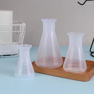 1pc 50/100/250ml plastik erlenmeyer şişe dar boynu konik üçgen kimya laboratuvar analizi enstrümanı