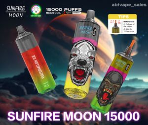 Sunfire 15000 puffs engångs cigarett 20 ml Förspillad 600mAh Uppladdningsbar VAPE -enhet storånga 0% 2% 3% 5% 15000 PUF PUFS 18000Puffs i Frankrike Dubai Marocko Market