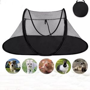 Cat Tent Outdoor, Realife Two Doors Pet Enclosure Pop Up Tent, Indoor Pet Tent Playpens, Small Animals in Deck Yard Patio Park Portable Exercise Tent with Carry Bag (Black)