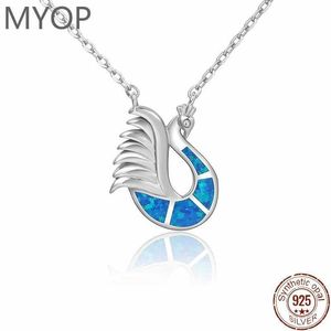 Pendant Necklaces MYOP 2024 Jewelry 925 Sterling Silver Jewelry Opal Necklace Visual Focus Bustling Natural Comfort Design Q240430