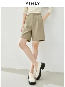 Kvinnors shorts Vimly Casual rakt för kvinnor 2024 Spring Female Streetwear Suit Pant Loose Simple Trousers Clothing M6028