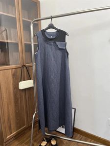 Sukienki zwykłe Kobiety Wysokiej klasy mody lniany asymetryczny warstwowy projekt bez rękawów sukienka damka bokska zbiornikowy zbiornik