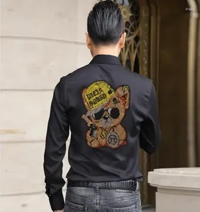 Koszulki męskie designer męski Rhinestone pullover bluza zniszczona streetwear Hommes Drop