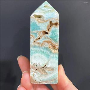 Dekoratif Figürinler Doğal Mavi Hemimorfit Mineral Kuvars Puanları Karayipler Drusy Wand Kristaller ve Taşları İyileştirici Çakralar Dekor Indie