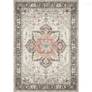 Mattor Area Rug Living Room Rugs - 9x12 Boho Soft Machine Washable Oriental Vintage Floral Ejresserad golvmattor Mattor rum