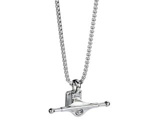 Colares pendentes Hip Hop Rock Gold Silver Color Aço inoxidável Skateboard pingentes para homens Jóias de rapper Drop3967806