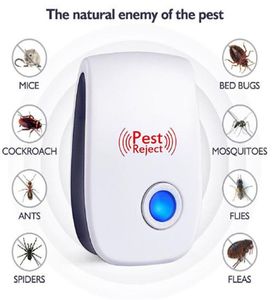 Mosquito Killer Pestring Reject Controllo Electronic Ultrasonic Repeller respinge il repellente per scarafaggi di scarafaggi Anti roditori Casa di bug Off1234379