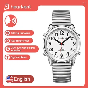 Wristwatches Hearkent Talking Watch Blind Women With Large Numbers And Expandable Strap Self-Setting For Visually Impaired Quartz Wristwatch
