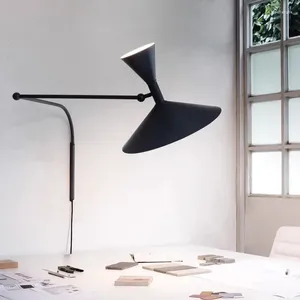 Wandlampe Italienisch Design LED Rotatable helles Haus im Innenzimmer Wohnzimmer Wohnzimmer Dekor Schwung Arm Nachthorn Hornleuchten