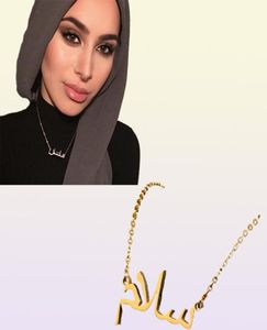 Kedjor islam smycken hänge halsband för kvinnor choker arabiska namn anpassade personaliserade brudtärna gåva rostfritt steal9312779