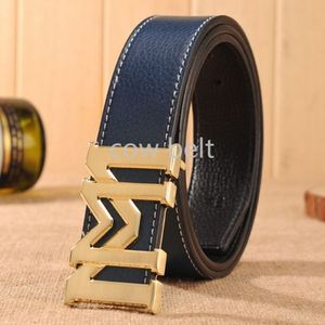 2019 Fashion Designer Belt Brand New 1Pcs Cool Couples Leather Gold MM Buckle Smooth Casual Waist Strap Belt Waistband Hot Sale New Arr 248b